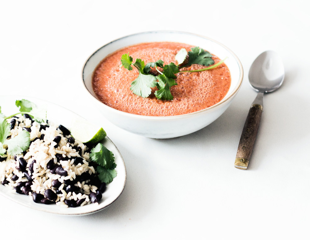 The Blue Zones Meal Planner Gazpacho with Rice 'n Beans
