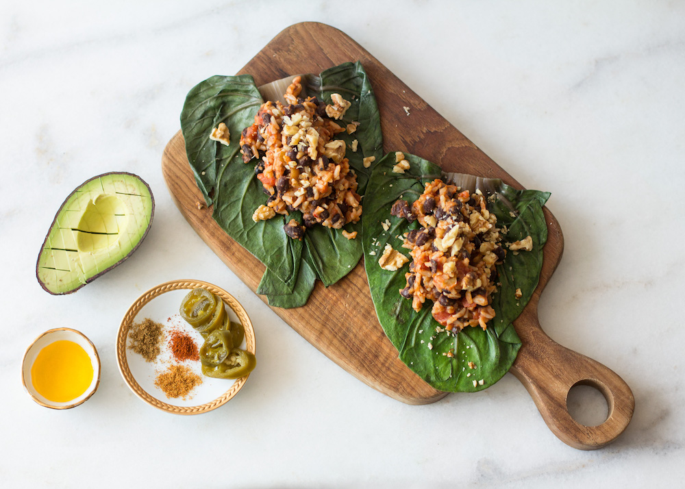 The Blue Zones Meal Planner Rice 'n Beans Collard Burrito