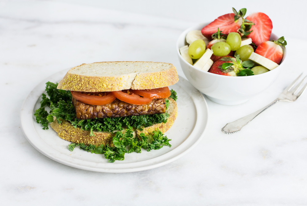 The Blue Zones Meal Planner Smoked Tempeh & Veggie Sandwich