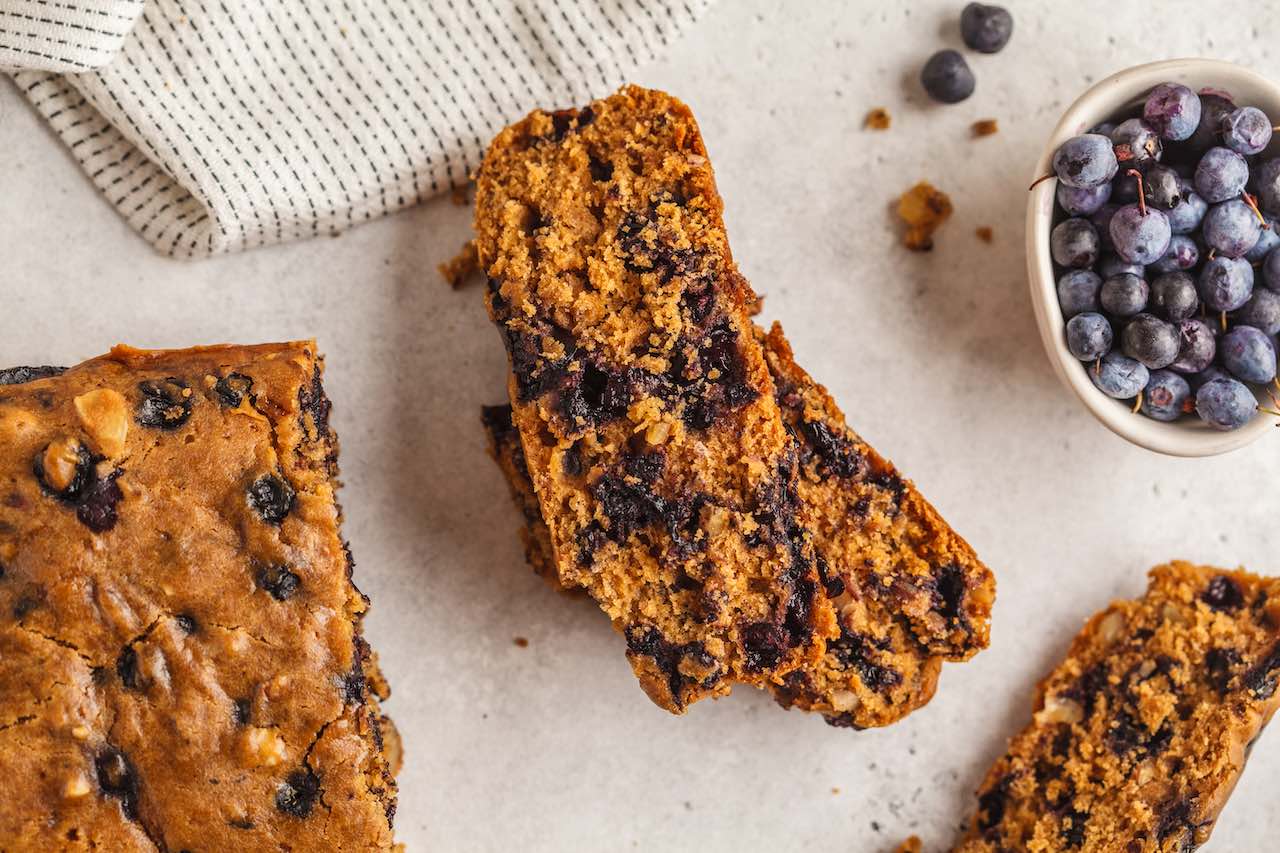 The Blue Zones Meal Planner Blueberry Molasses Breakfast Cake (GF & NF)